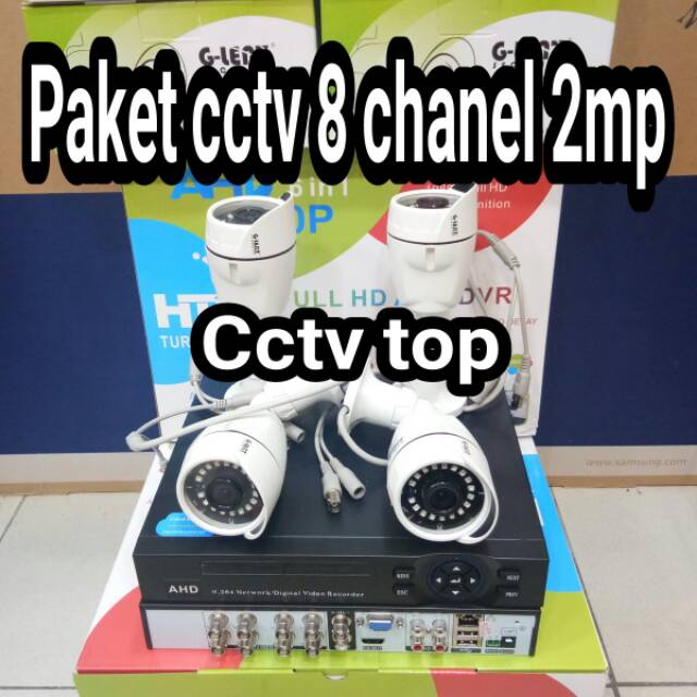PAKET CCTV 8 CH AHD 2MP BRAND G-LENZ FULL OUTDOOR 1080P LENGKAP TINGGAL PASANG