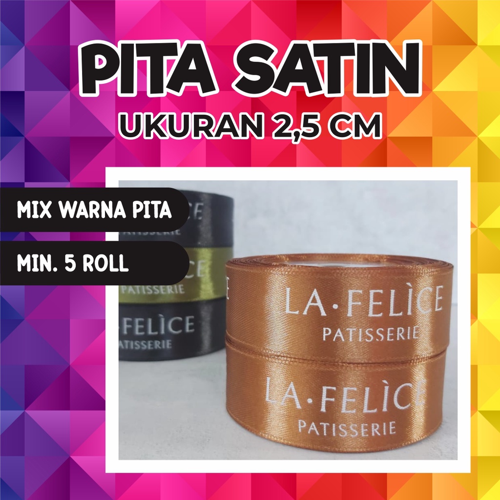 PITA SATIN 2,5 CM SABLON LOGO