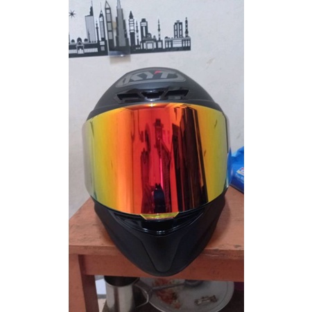 KACA HELM KYT TT-COURSE IRIDIUM BLUE iridium RED Silver Gold FLAT VISOR TTC Visor R10 K2R RC7 Vendetta 2 Falcon NFR