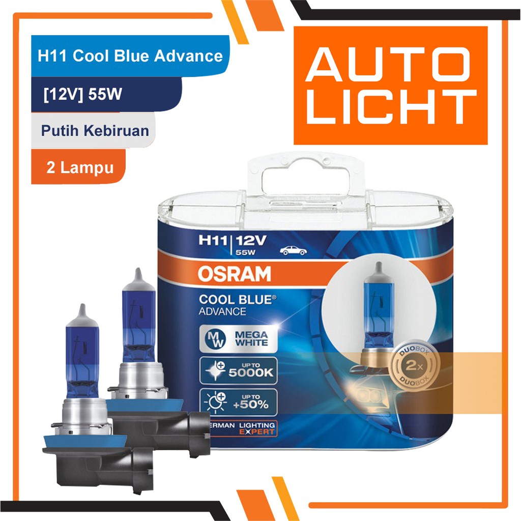 Lampu Mobil H11 Cool Blue Advance Osram 12v 55w 62211cba Biru Shopee Indonesia