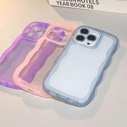 Casing iPhone 14 Pro MAX 13 12 11 Pro MAX IX XS MAX XR Full Cover Motif Gelombang Besar Warna Permen