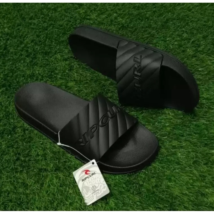 Sandal flat  pria hitam kekinian sandal rumahan sandal flat cod