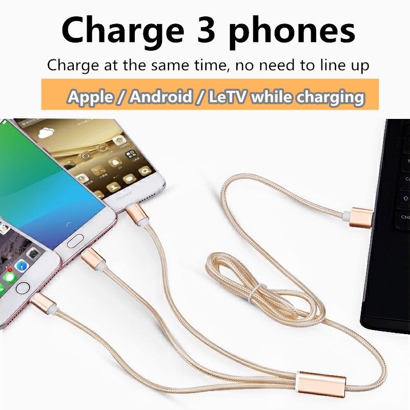 iPhone Android Type-c universal multifunctional three-in-one charging cable data cable