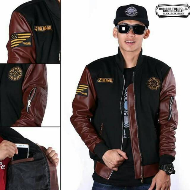 Jaket Bomber Kulit