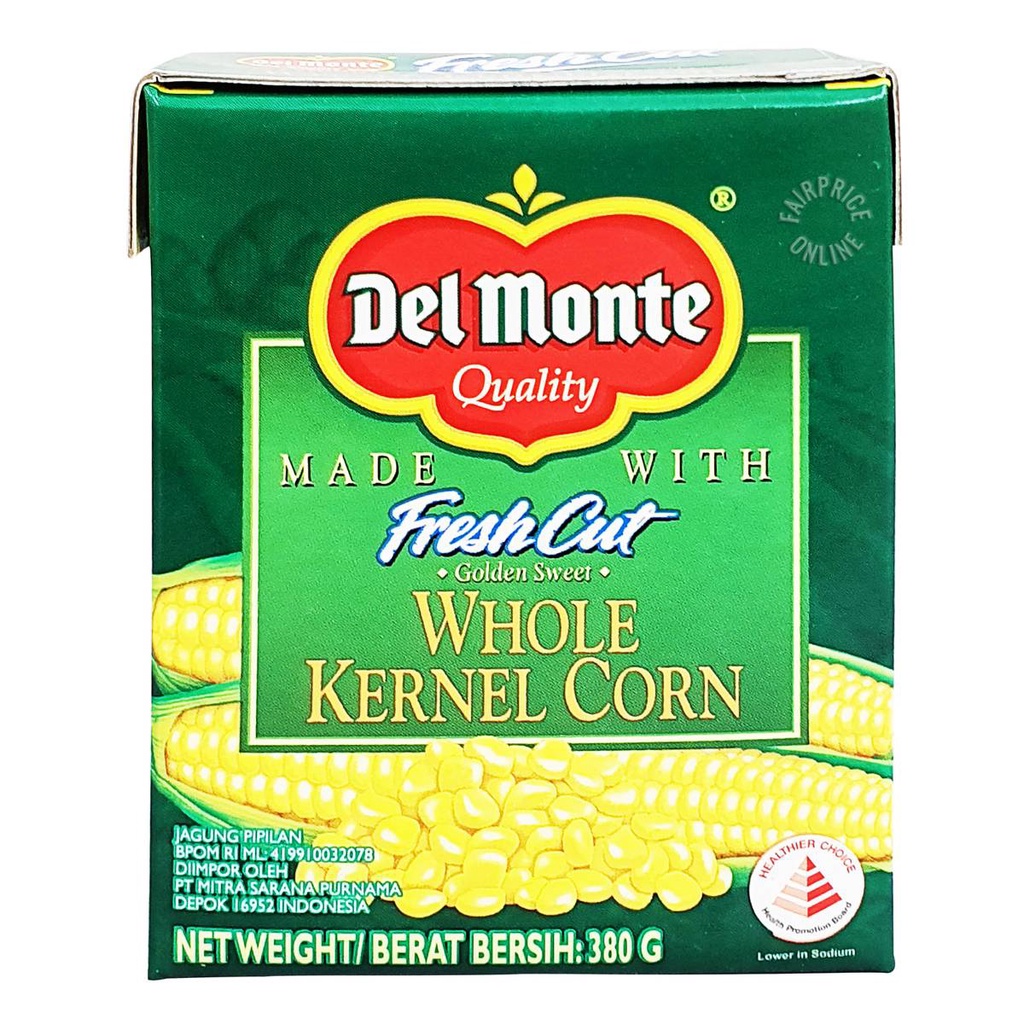 

DEL MONTE FRESH CUT WHOLE KERNEL CORN JAGUNG DELMONTE 380 GRAM BOX