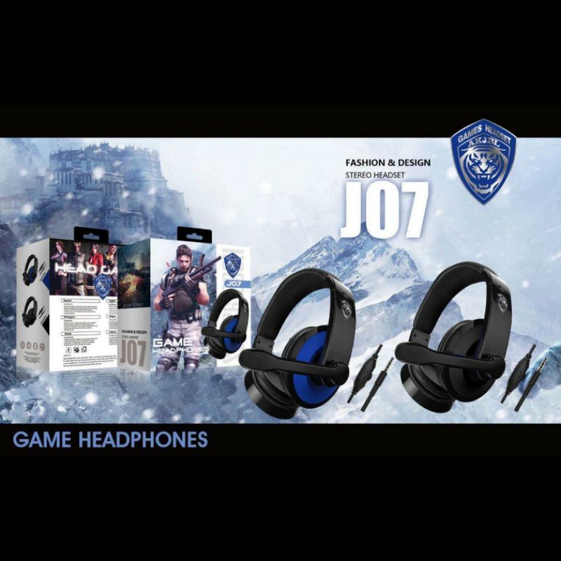 Headphones Game Tipe J07 / Headphone Gaming 3.5 MM / Headset Headphone Gaming No Delay