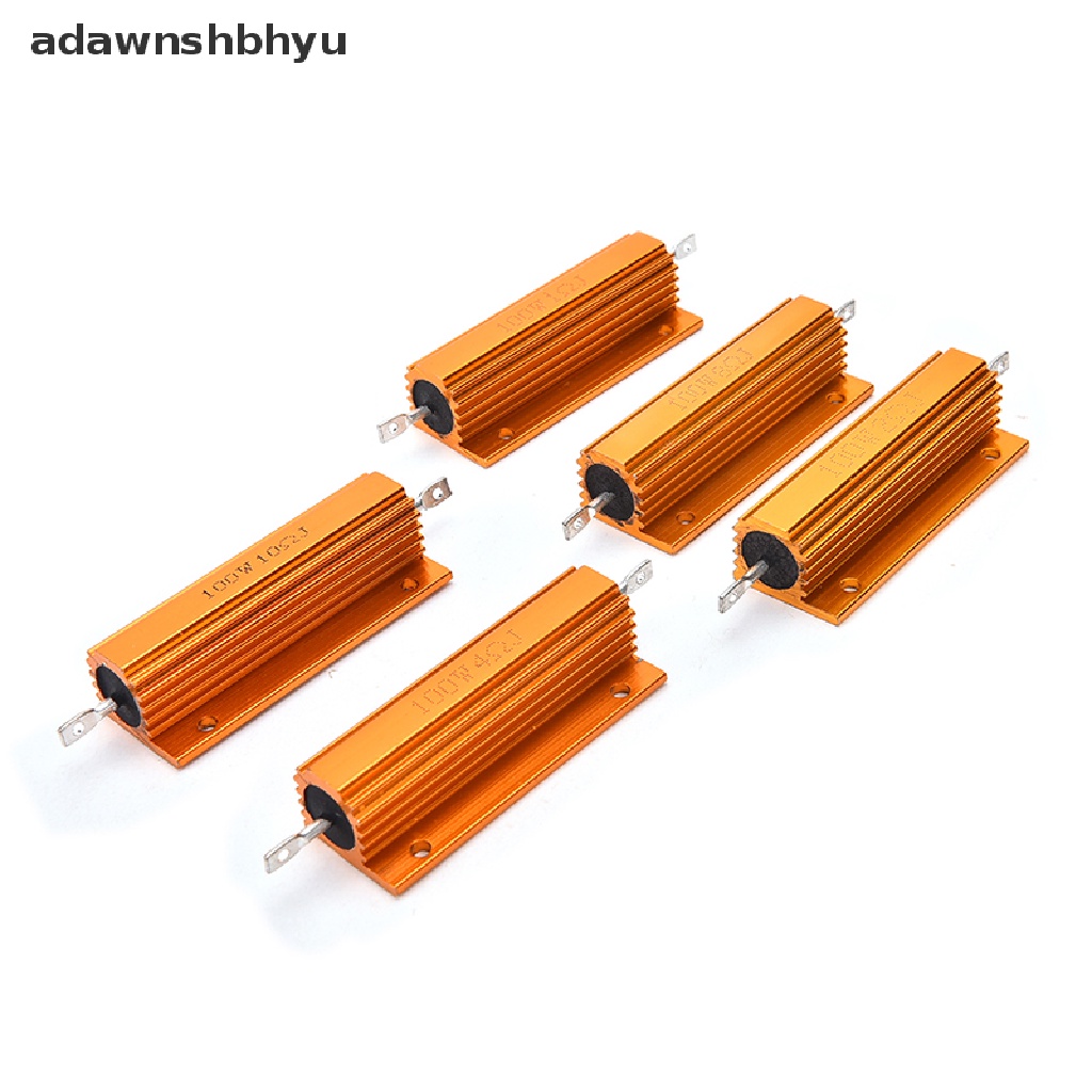 Adawnshbhyu  1/2 /4 /8 /10 Ohm 100W Watt Shell Power Aluminium Bertempat Case Wirewound Resistor Baru