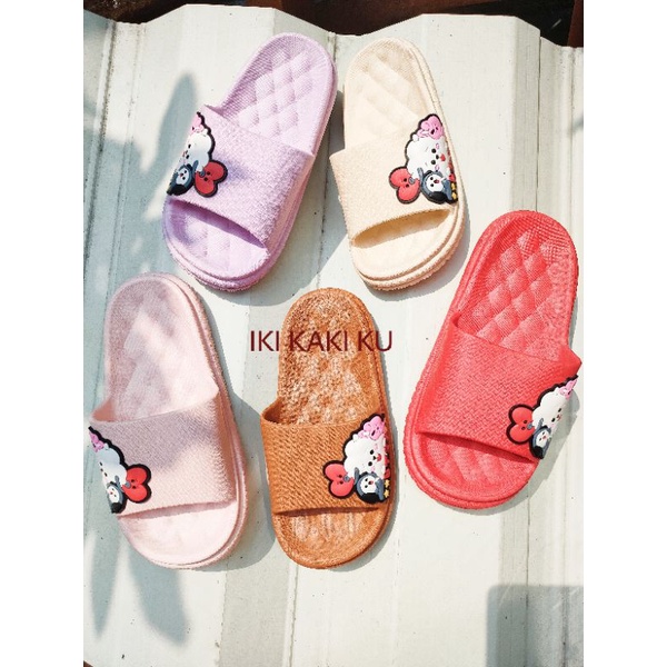 SANDAL IMPORT ANAK CEWE BTS BT21 FULL KARET BALANCE 091 KOTAK