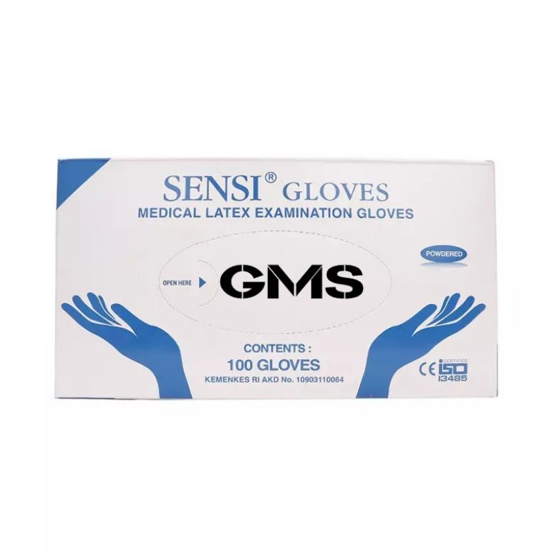 Sarung Tangan Sensi Latex / Examination Gloves Sensi Per Box isi 100 Pcs