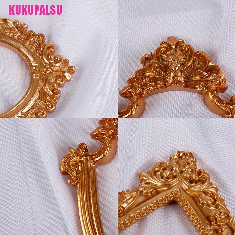 (Full) 1pc Frame Foto Gaya Retro Warna Emas Untuk Dekorasi Nail Art