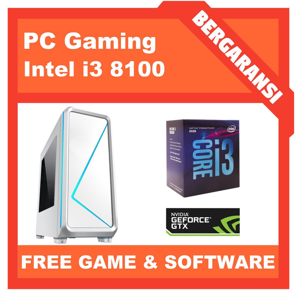 PC Rakitan Gaming i3 9100f feat Vga Gtx1050ti 4Gb Ddr5