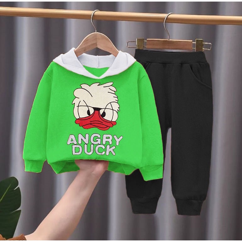 SETELAN HOODIE ANAK LAKI LAKI DAN ANAK PEREMPUAN TRENDY MASAKINI SETELAN HOOODIE ANAK PEREMPUAN DAN ANAK LAKI LAKI TERBARU DAN TERLARIS HOODIE ANAK ANAK KEKINIAN 2022 SETELAN HOODIE ANNAK BERMOTIF ANGRYY DUCK TERKEREN DAN TERLUCU USIA 6-12 BULAN - 5TAHUN