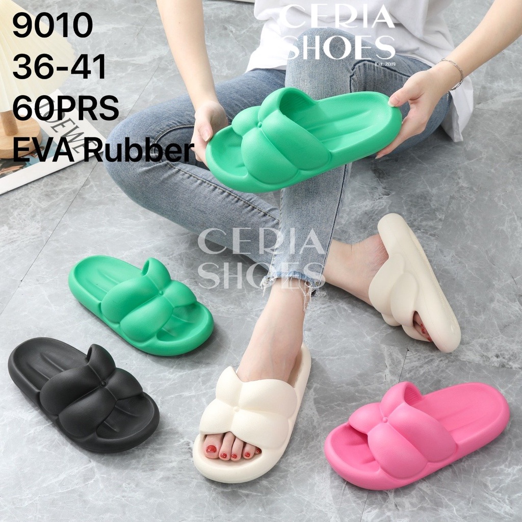 EVA Sandal Slop Wanita Bahan Spons Ringan Super Lembut Empuk Elastis Rubber Non-Slip Motif Embosed BALANCE 9010