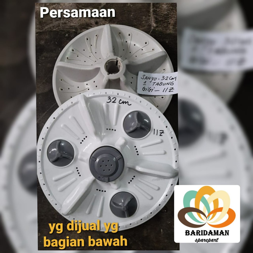 Persamaan Pulsator mesin cuci SANYO diameter 32 cm gigi 11