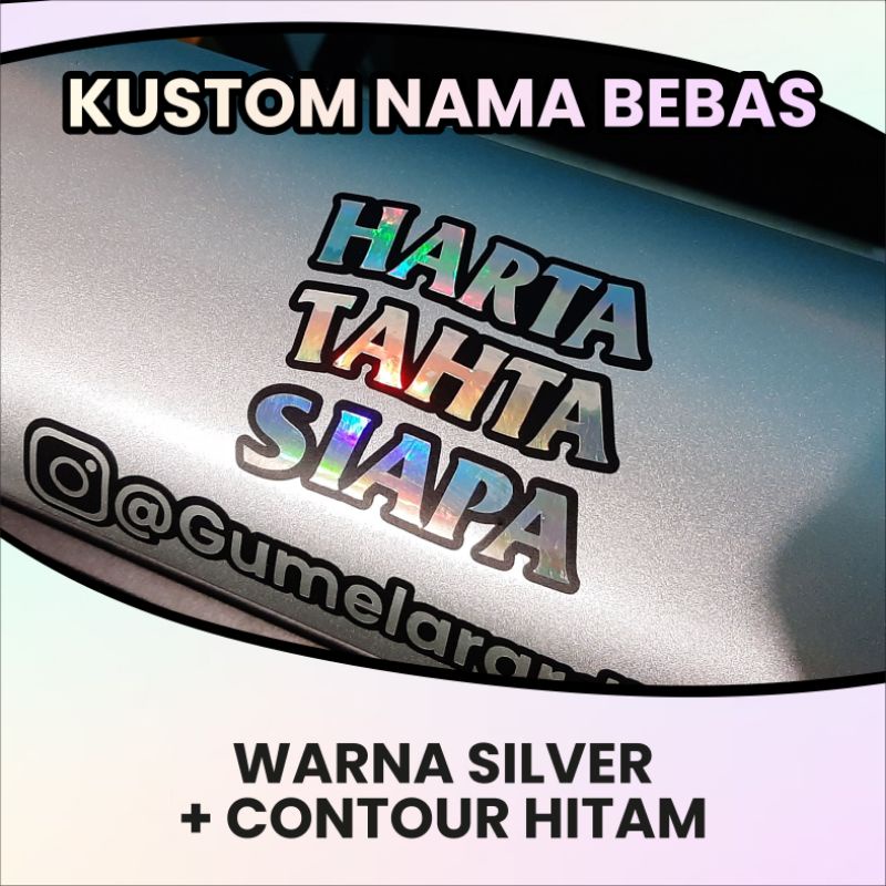 STIKER HARTA TAHTA KUSTOM - HARTA TAHTA HOLOGRAM KUSTOM