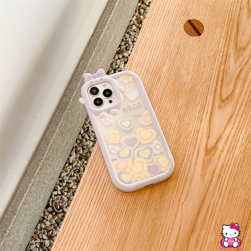 Soft Case Motif Hati Tersenyum Warna Ungu Tahan Banting Untuk IPhone 7 8 Plus 11 6 6S XR 13 12 11Pro MAX X XS MAX SE 2020