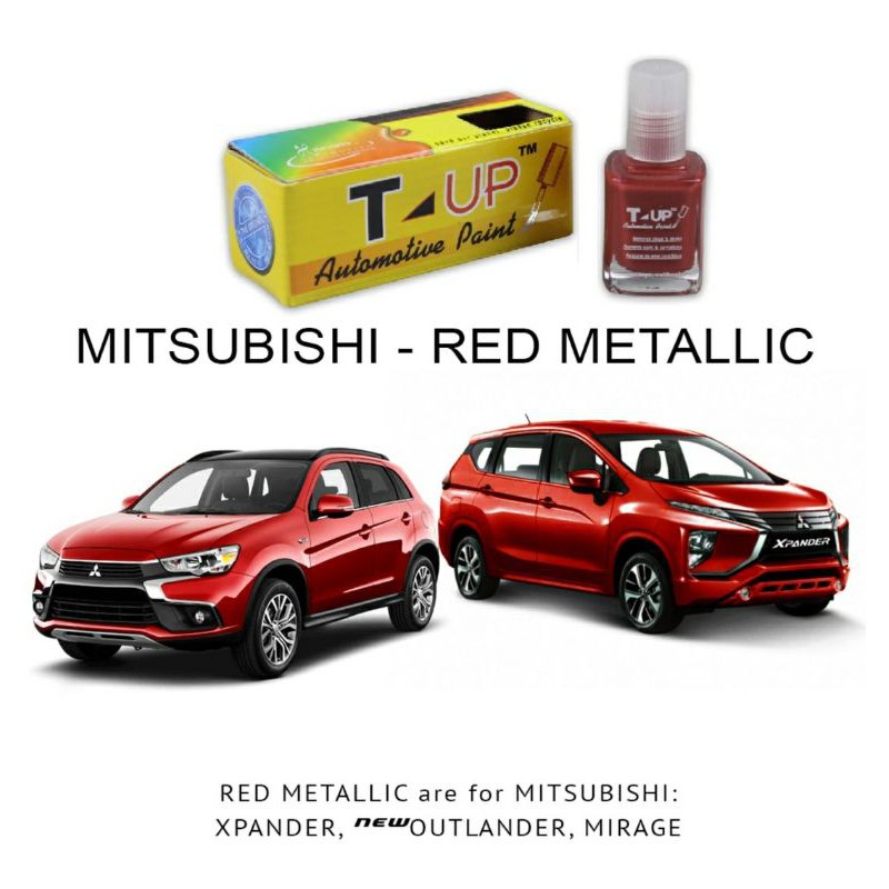 T-UP CAT OLES MITSUBISHI RED METALLIC CONTOH CAT RED METALLIC MITSUBISHI SAMPLE CAT MERAH MITSUBISHI