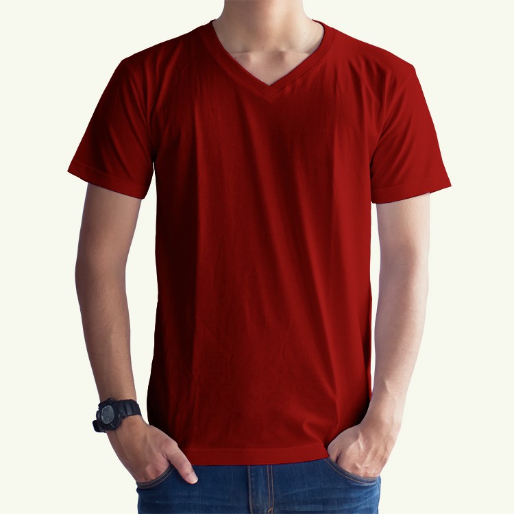 30s Kaos Polos Vneck Pria XS-XXL TSHIRT V NECK COTTON COMBED Jumbo Murah Grosir