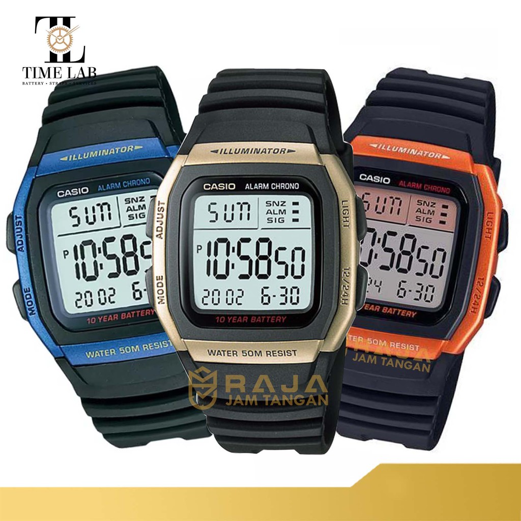 JAM TANGAN CASIO ORIGINAL W-96H / W 96H PRIA DIGITAL RANTAI