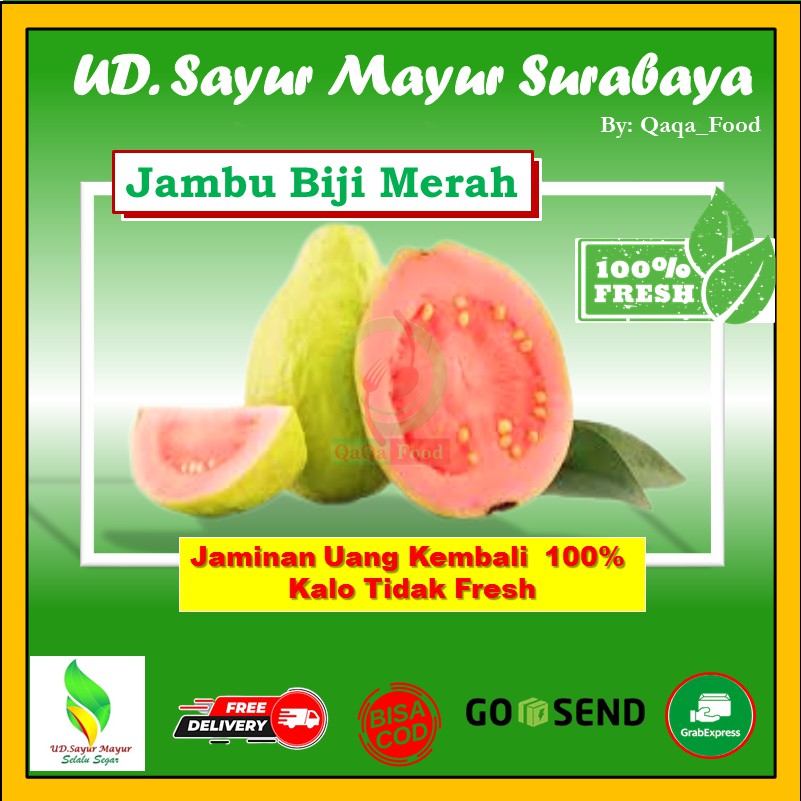 

BUAH JAMBU BIJI MERAH SEGAR FRESH MATENG Buah buahan segar murah 1000 Gram -UD097