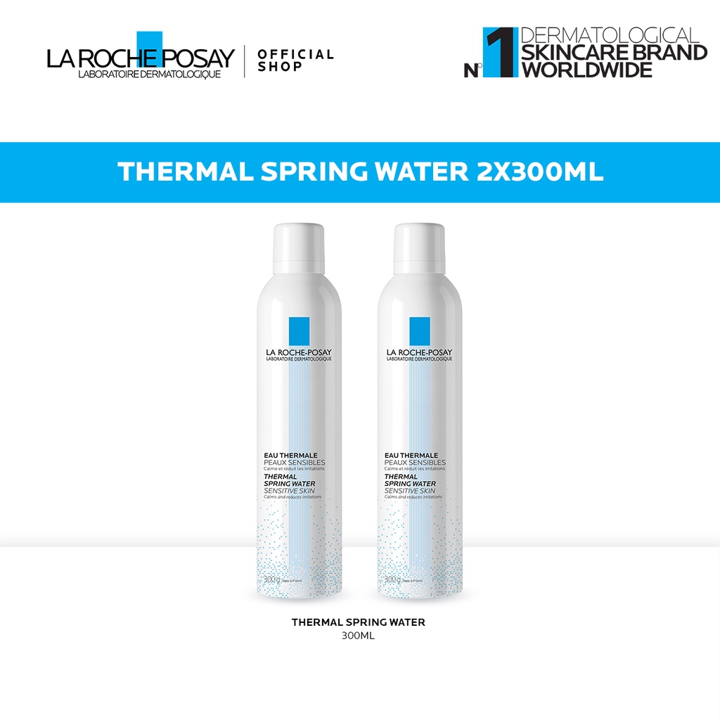 La Roche Posay Thermal Spring Water Mist 2x300ml - Spray Kulit Sensitif Untuk Wajah & Badan