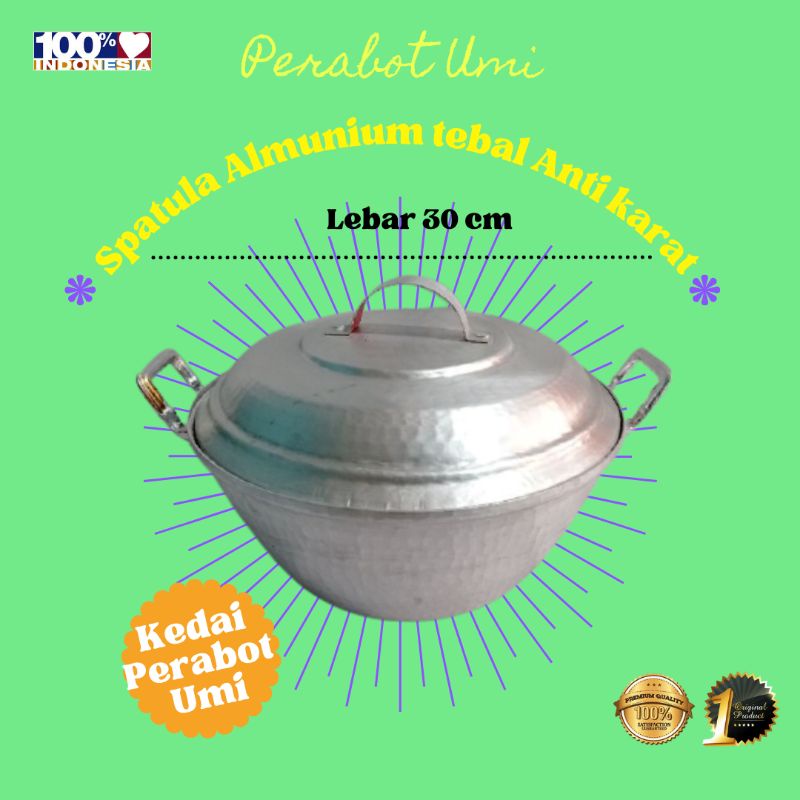 Panci Katel 2 in 1 Lebar 30 cm / Citel Garut / Panci serbaguna 2 in 1 Almunium Tempa Anti Karat Panc