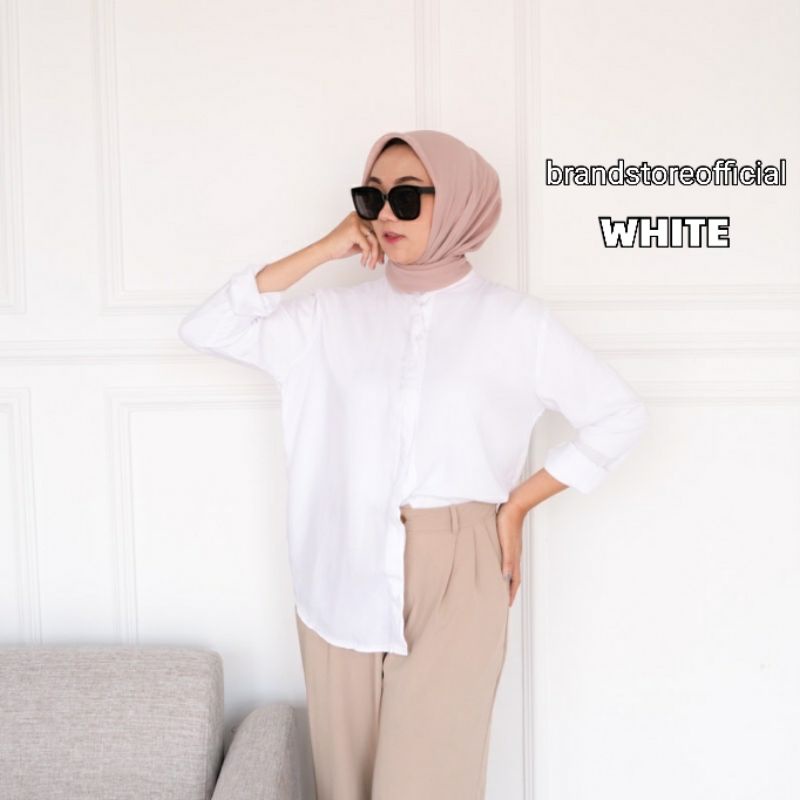 MAUDY SHIRT KEMEJA WANITA BASIC POLOS TERKINI SHAKILA BOTTEGA