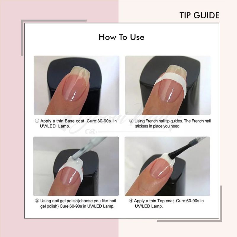 Tip nail guide A stiker sticker french nail art manicure pedicure