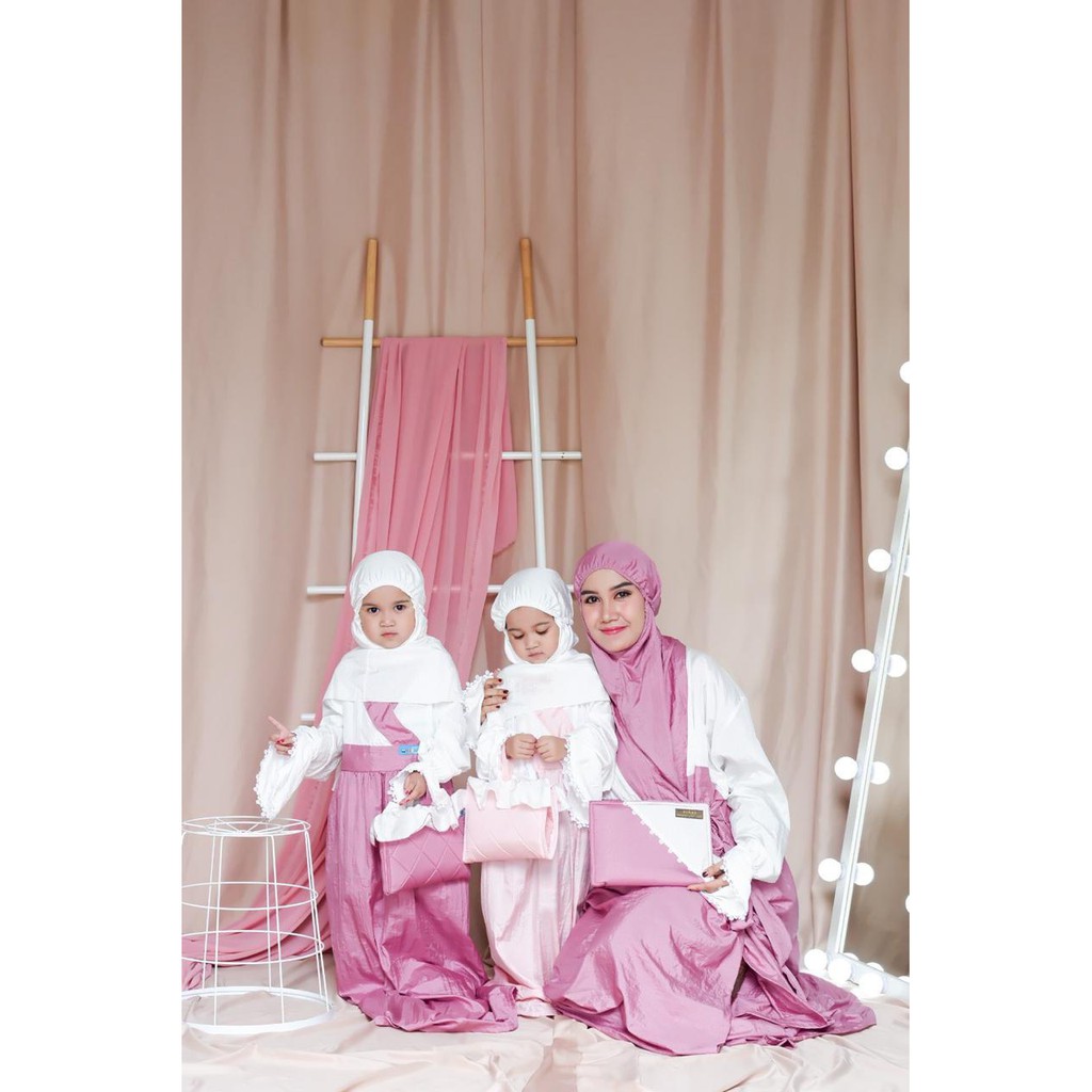 Mukena Anak Hanbok Parasut KIMONO Tadarus Premium Warna Polos Usia Tahun Lucu Syari