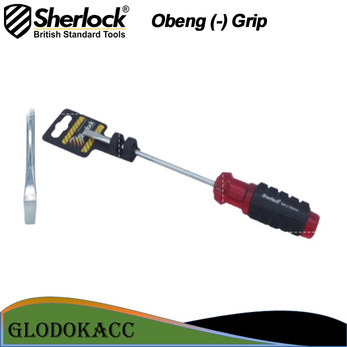 Obeng Min Sherlock Cr-V Gagang Karet 6 x 150 mm