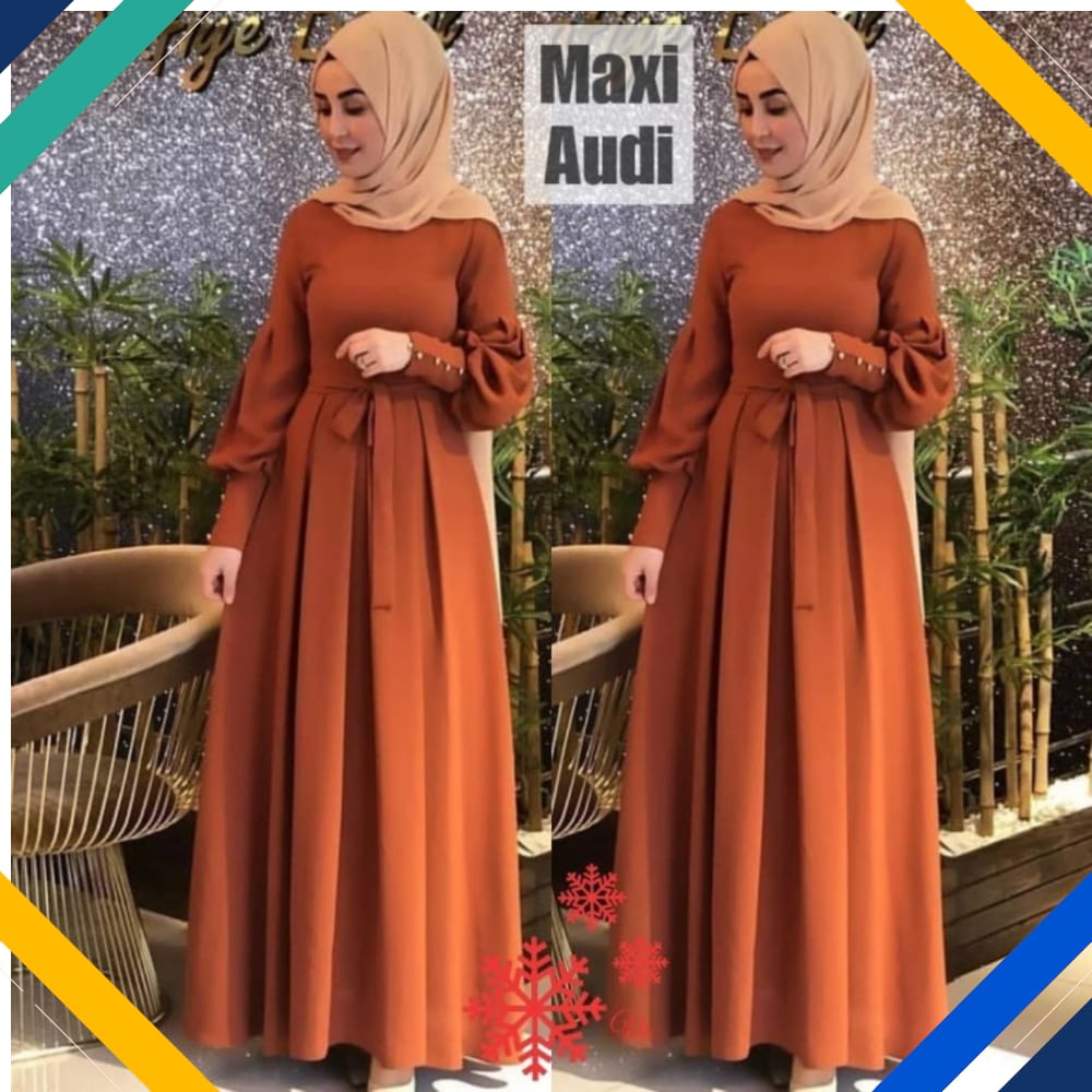 MAXI AUDI BATA Kekinian Gamis 0100 Premium SJQ Baju Gamis Wanita Terbaru
