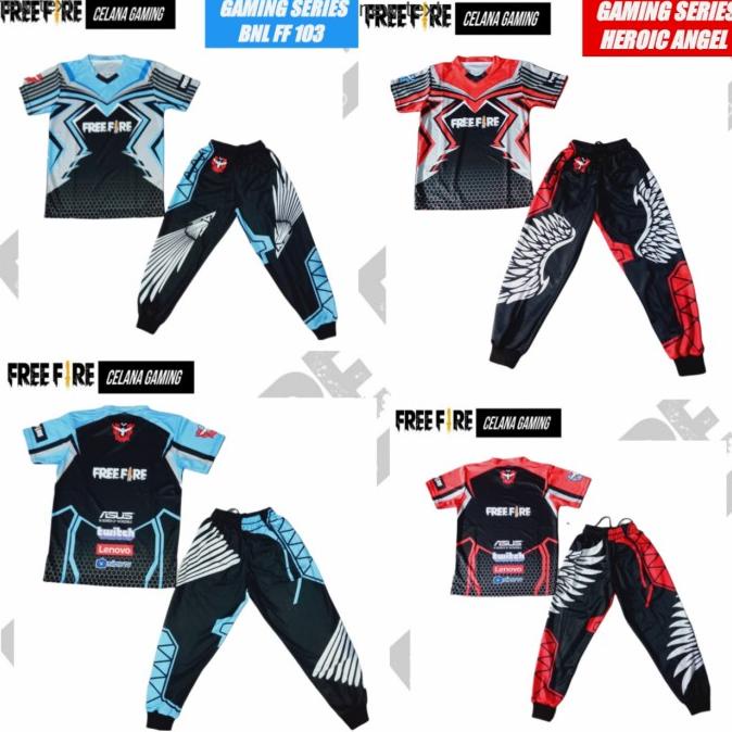 Celana Gaming ff bnl free fire,Setelan gaming free fire anak & dewasa