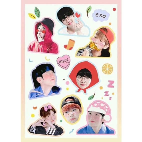 

(COD) sticker EXO member cute aesthetic kpop journaling DO Baekhyun chen