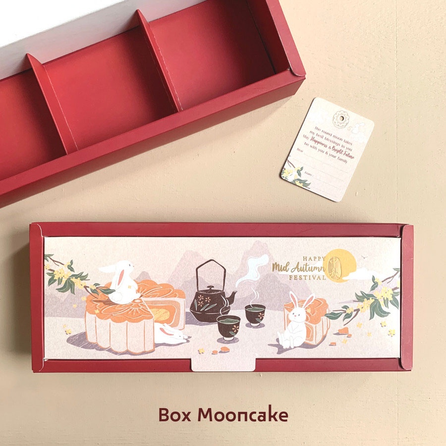 

( 10 Pcs ) Kotak Box Mooncake 75 gr Isi 3 Dus Sekat Kue Bulan Kardus Moon Cake 100gr Packaging Hampers Mid Autumn Festival