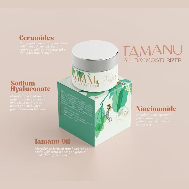 Runaskin Tamanu All Day Moisturizer Cream &amp; Unscented Centella Sunscreen 10gr