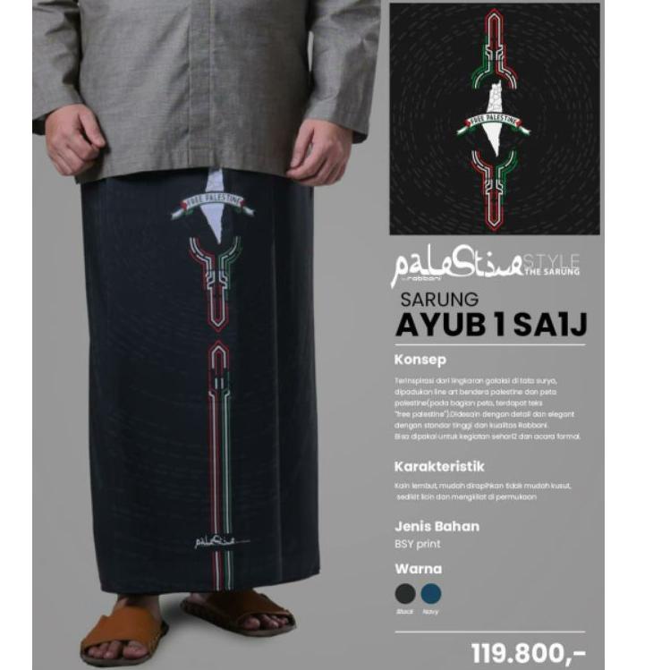 Sarung Rabbani INPAL Palestine Keren Harga Sarung Rabani Hitam Putih motif Palestina [ARM. 543958]