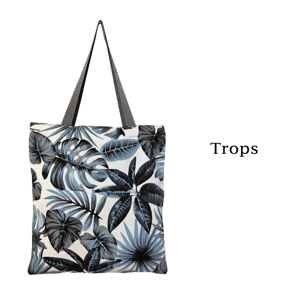 TOTE BAG / TOTEBAG KANVAS DENGAN RITSLETING KUAT DAN TRENDY / TAS TOTE MOTIF TROPS