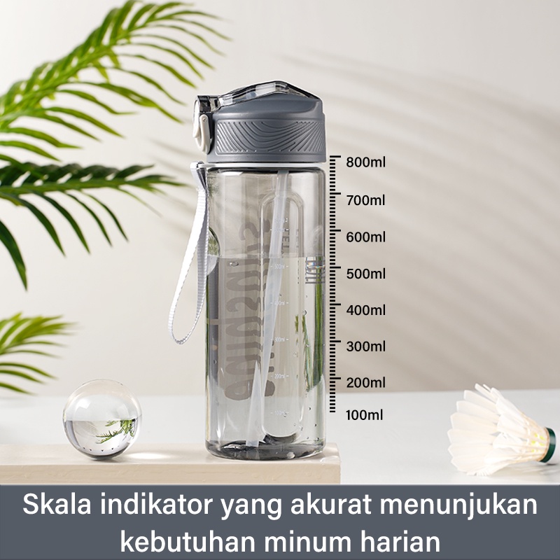 Letyeah &amp; Anantagt Botol Minum Air Olahraga Portabel Anti Bocor Botol Air Praktis Tumbler 800ML