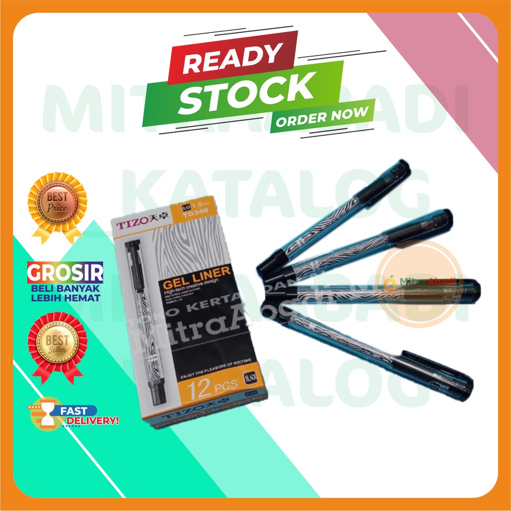 

(1 PACK ISI 12) PULPEN TIZO TG340 HITAM