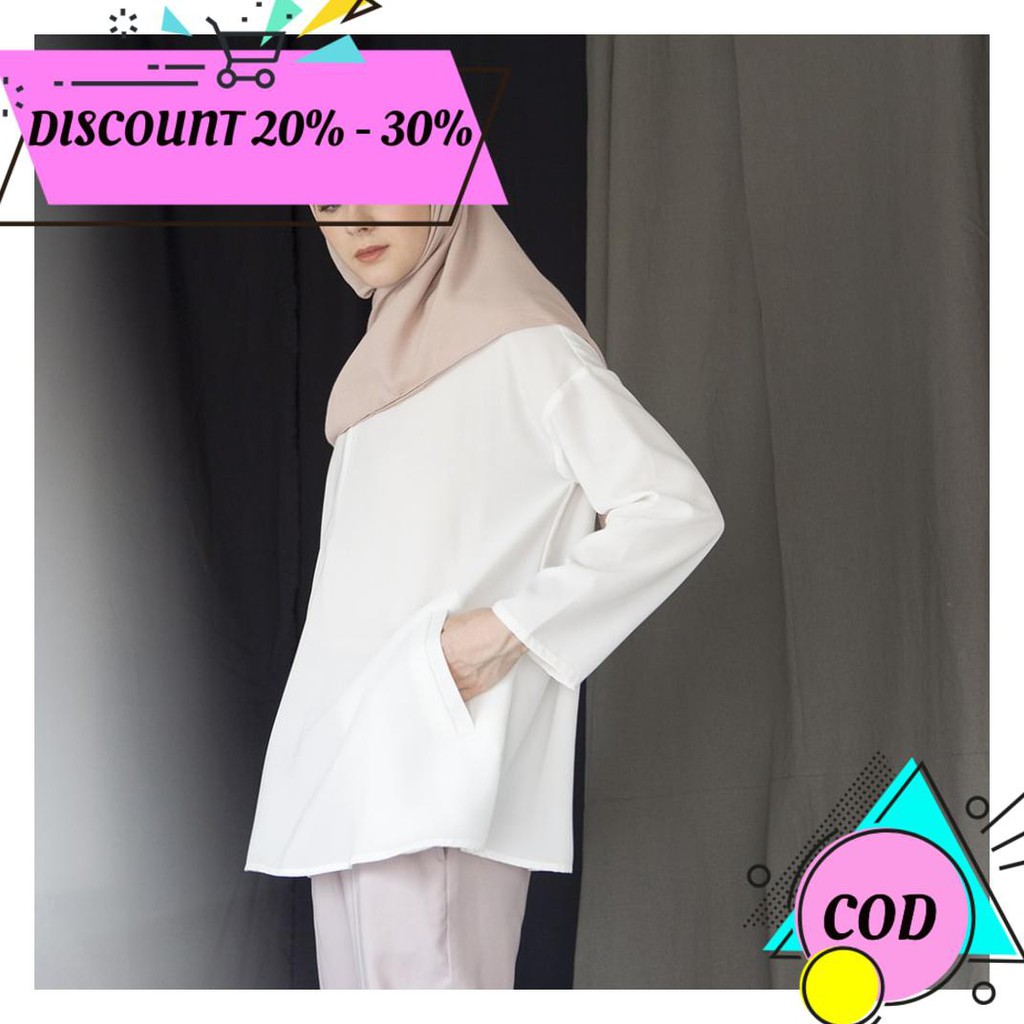 

(BAYAR DITEMPAT) ASKA LABEL - OFFWHITE BASIC TOP AA1465