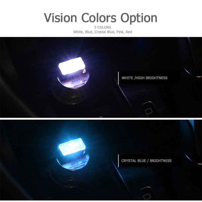 GS8 Lampu LED USB Dekorasi Interior Mobil TY203106 Phelenseye Blue White