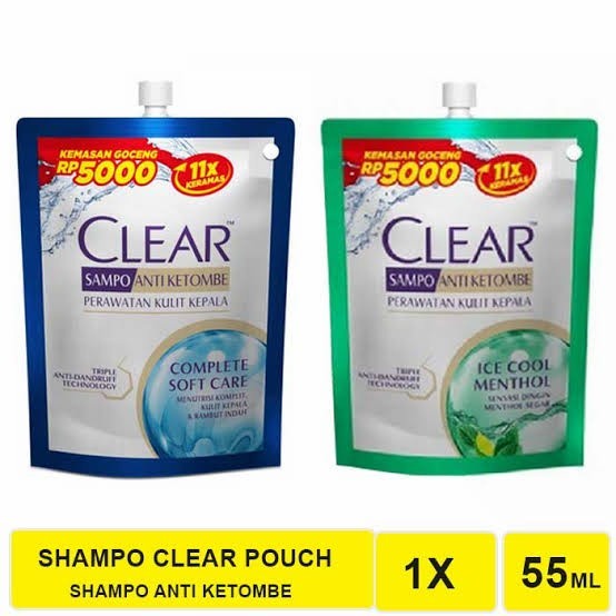 SLC5 - Shampoo Anti Ketombe CLEAR Shampoo 55ml Kemasan Pouch Travel