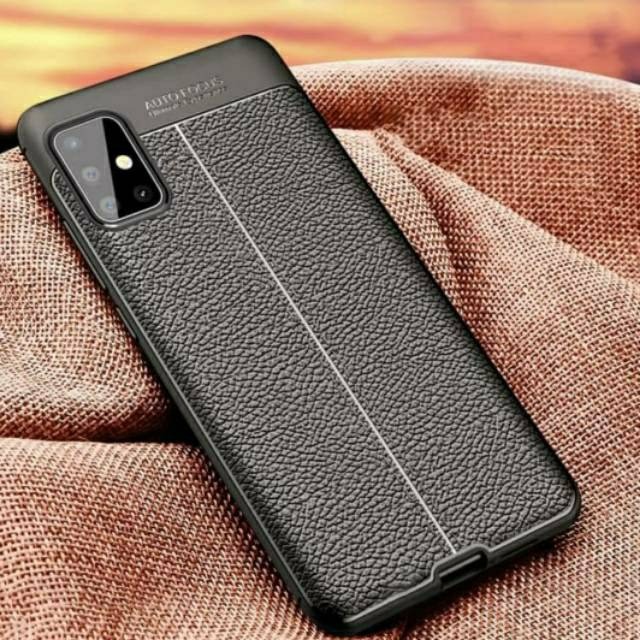 AutoFokus Samsung A31 A315F 6.4 inchi Leather Soft Case AUTOFOCUS Motif Kulit Jeruk