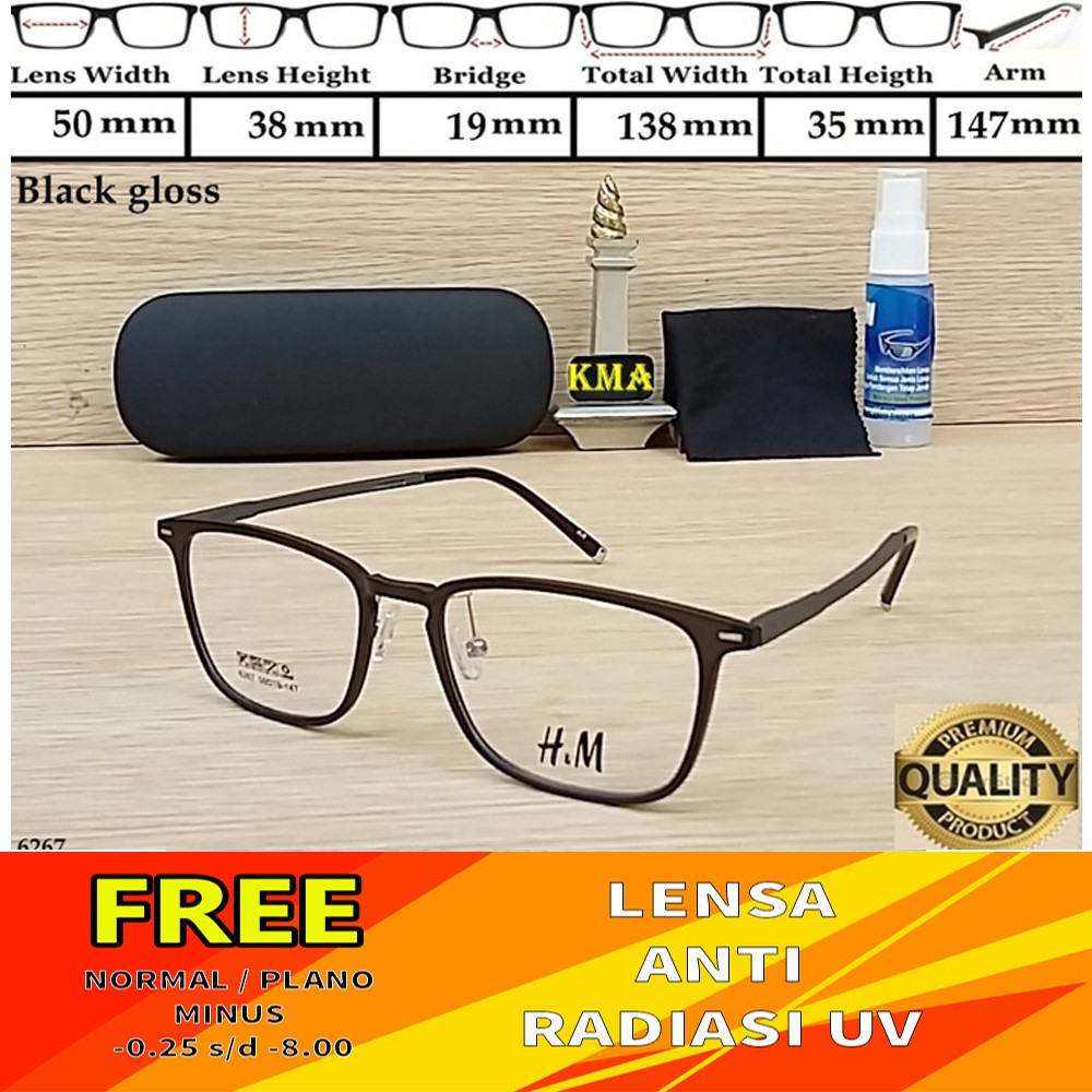 Frame kacamata anti radiasi free lensa minus  dan uv  Hennes & Mauritz 6267 Frame H & M