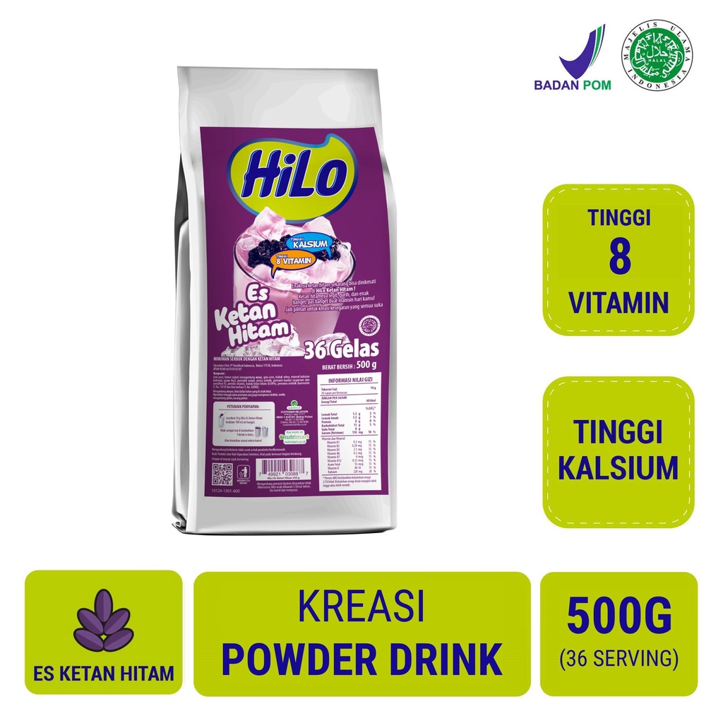 

HILO ES KETAN HITAM 500G - POWDER DRINK TINGGI KALSIUM