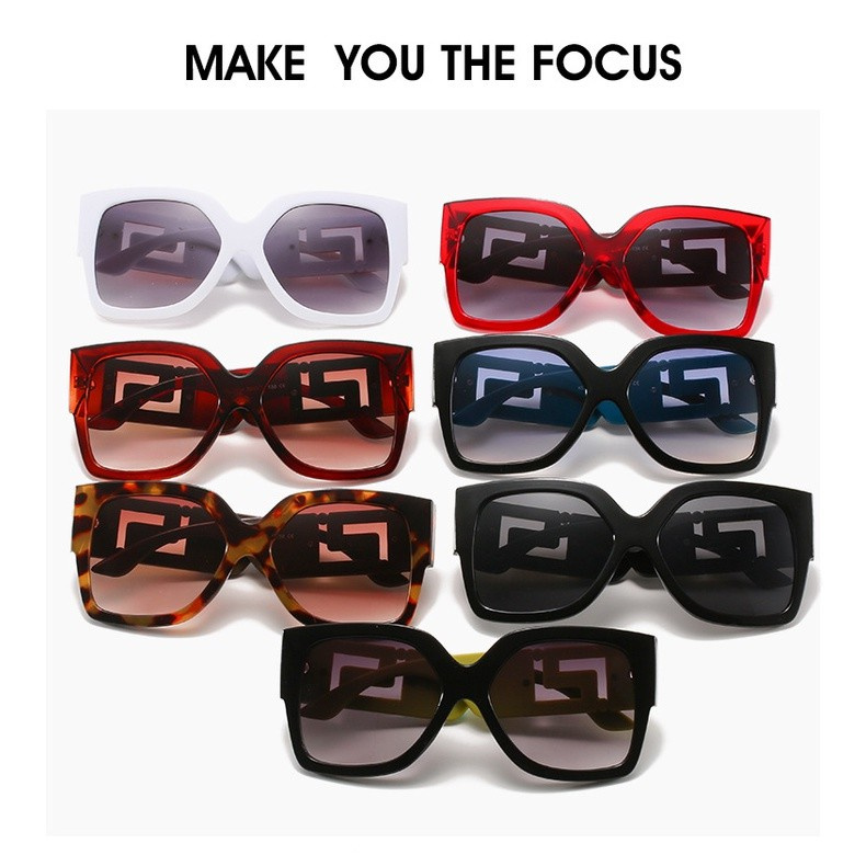 European and American big frame trendy sunglasses female square wide-legged personality sunglasses male cross-border ins net red street shooting glasses