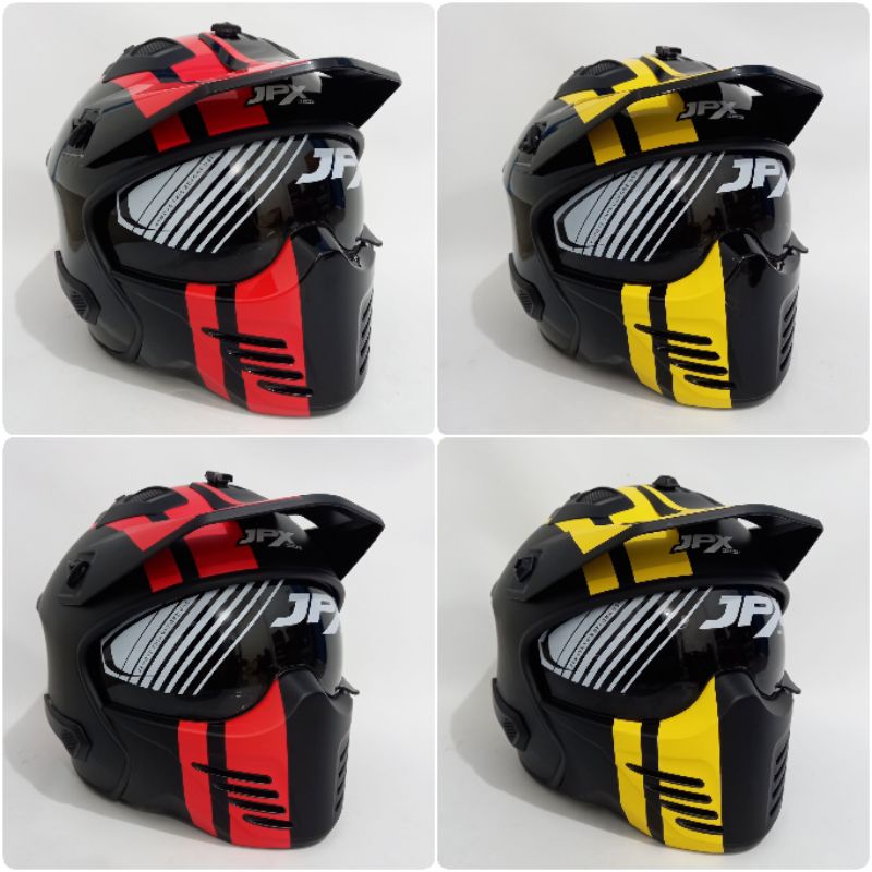 Helm fullface JPX MX 726R motif MX04 Marz