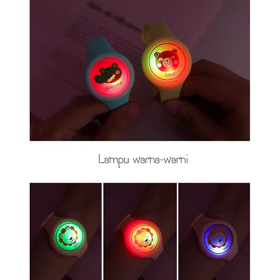 BB-036 Gelang Anti Nyamuk Jam Tangan dengan Lampu Warna-warni untuk bayi anak dewasa