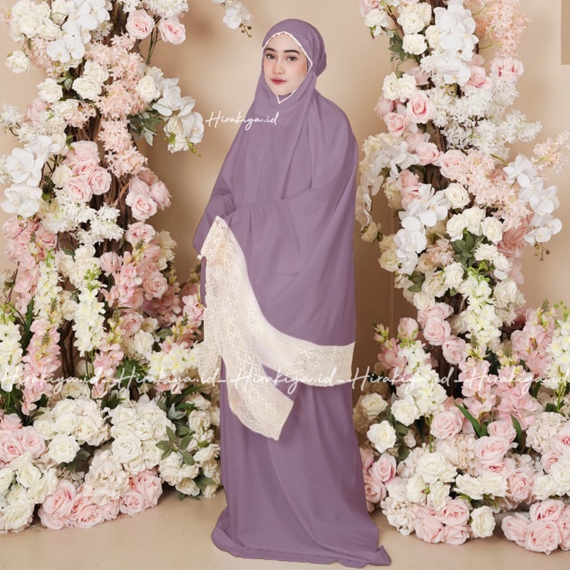 AB mukena Rayon renda Rajut besar