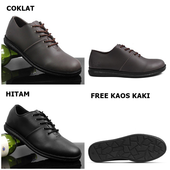 SEPATU PRIA CASUAL FORMAL KICKERS ALTON VENOM HITAM COKLAT